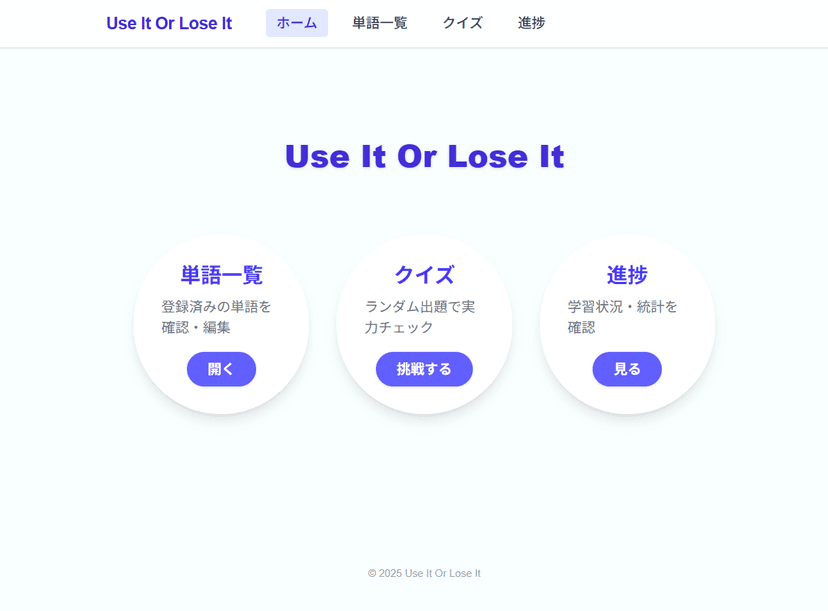 Use it or Lose it メイン画面